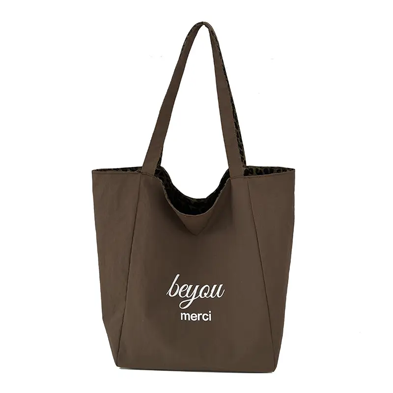 Yellow Leopard Print Double Tote Bag for Women - Image 2