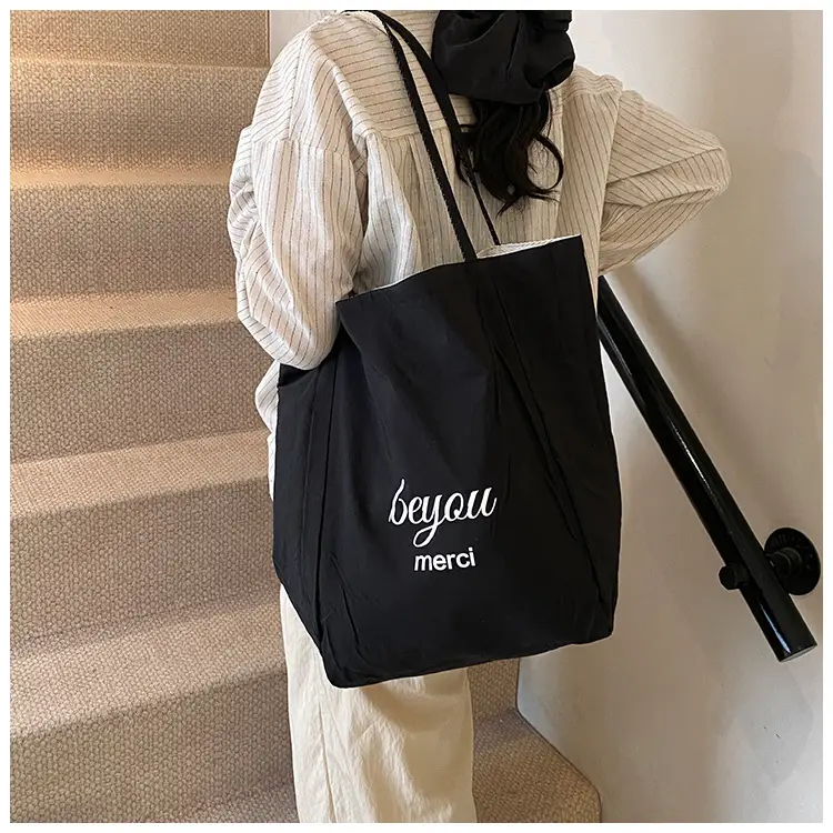 Women Canvas Striped Large Shoulder Tote Bag 2025 — feature 21