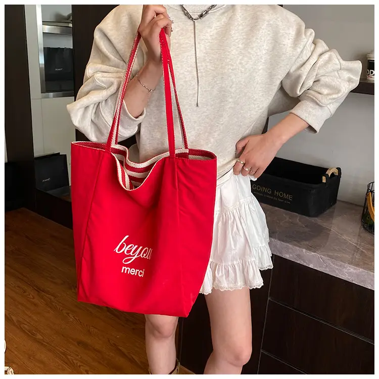 Women Canvas Striped Large Shoulder Tote Bag 2025 — feature 28