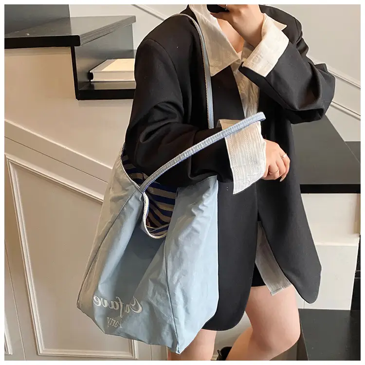 Women Canvas Striped Large Shoulder Tote Bag 2025 — feature 36