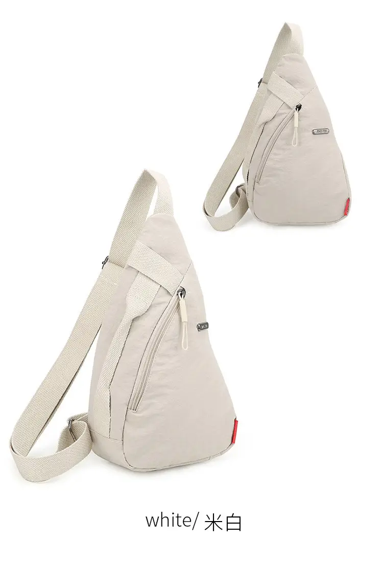 Women's Beige Zip Crossbody Bag with Leather Strap — feature 11