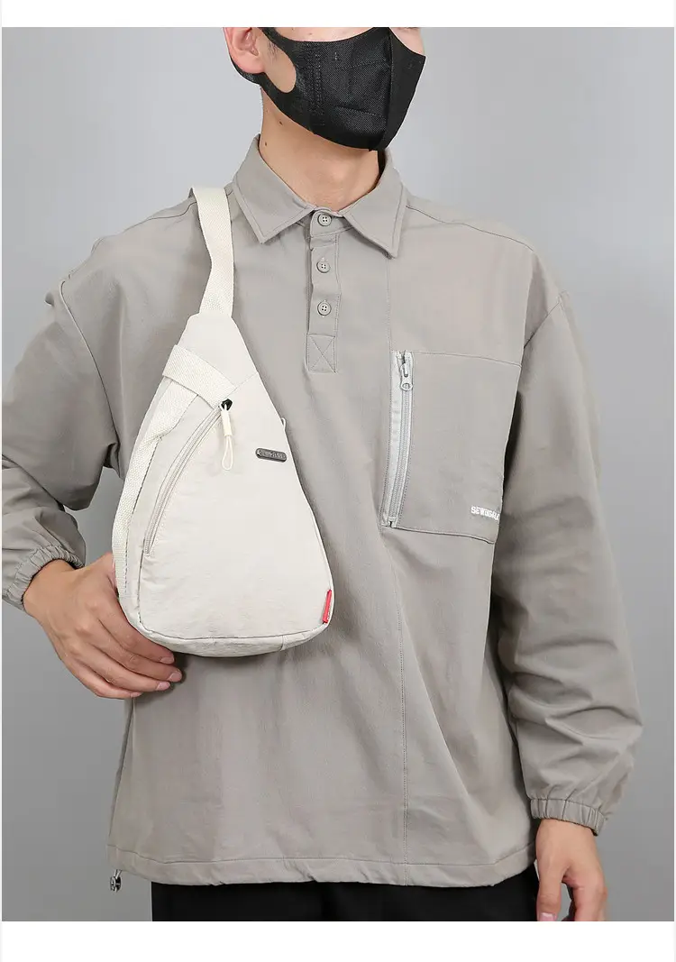 Women's Beige Zip Crossbody Bag with Leather Strap — feature 20