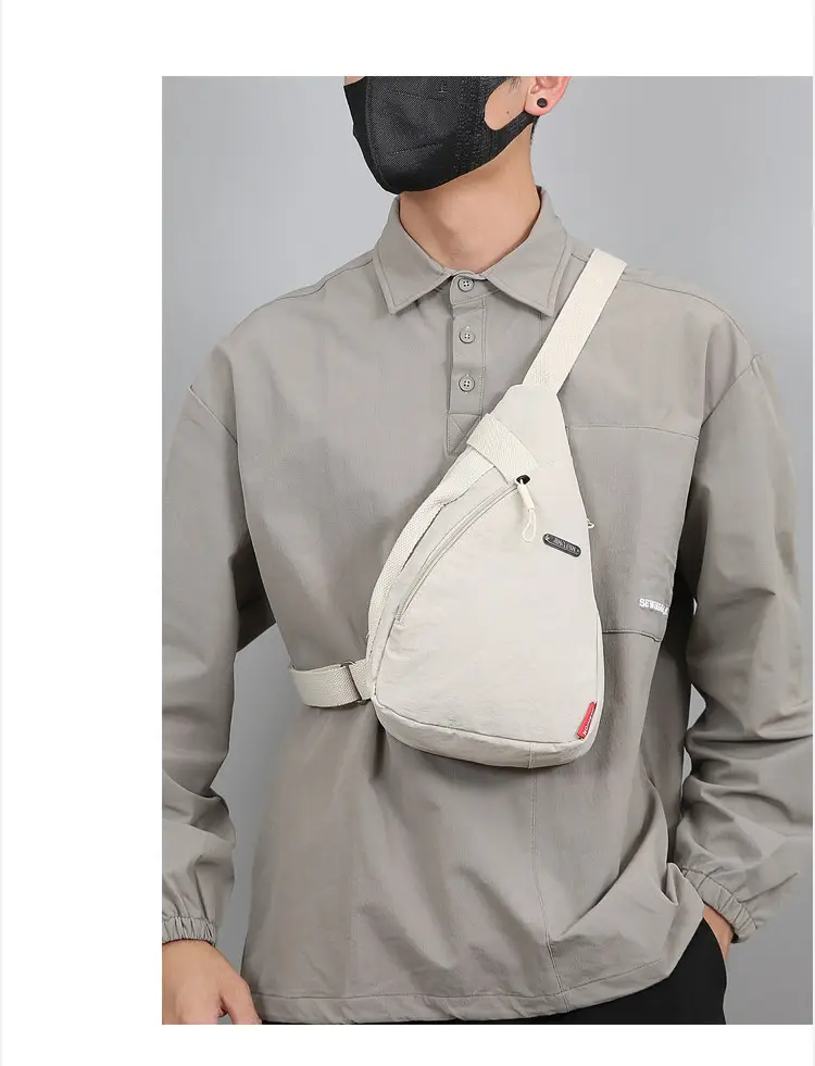 Women's Beige Zip Crossbody Bag with Leather Strap — feature 23