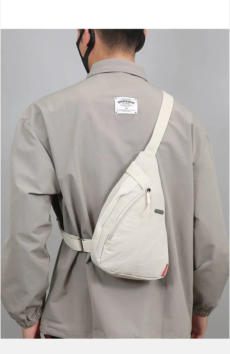 Women's Beige Zip Crossbody Bag with Leather Strap — feature 24