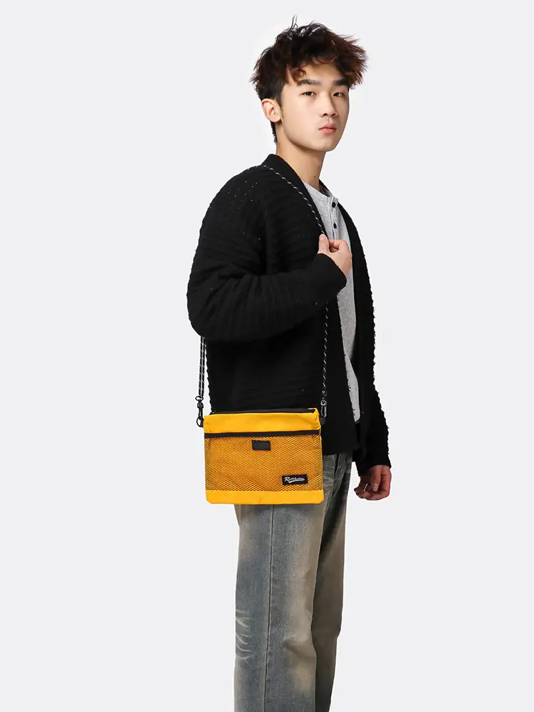 Men's Japanese Travel Tooling Small Satchel Bag Black - Image 6