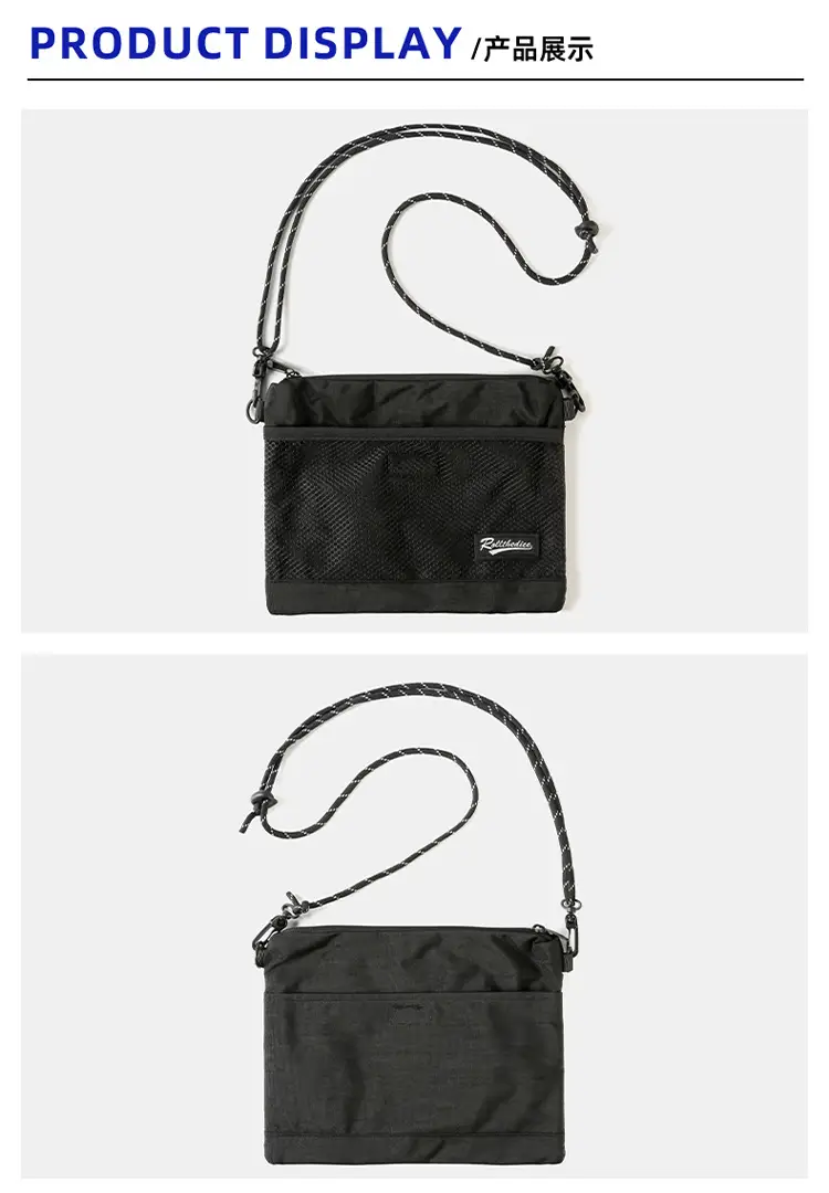 Men's Japanese Travel Tooling Small Satchel Bag Black — feature 11