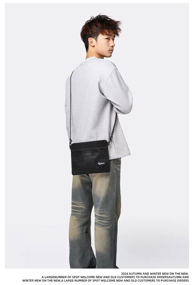 Men's Japanese Travel Tooling Small Satchel Bag Black — feature 8
