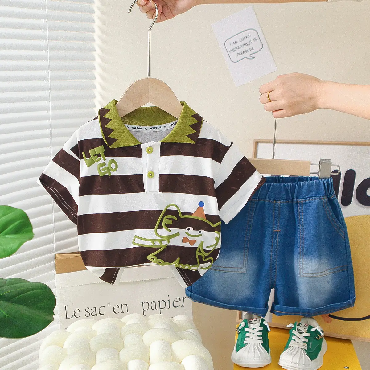 Boys 2Pc Striped Shorts T-Shirt Set Summer 2025 - Image 4