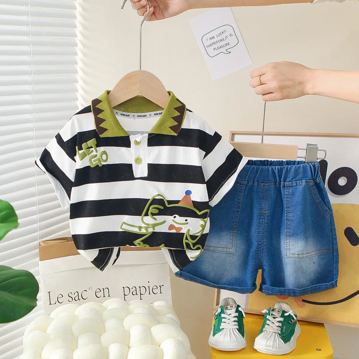 Boys 2Pc Striped Shorts T-Shirt Set Summer 2025 - Image 5