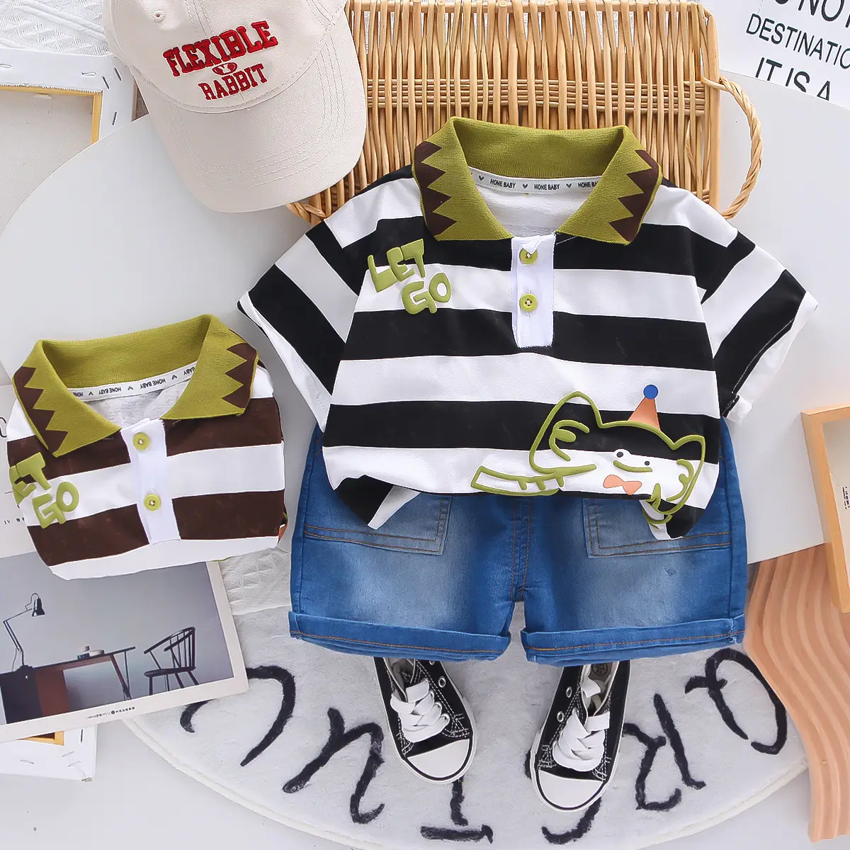 Boys 2Pc Striped Shorts T-Shirt Set Summer 2025 โ feature 5