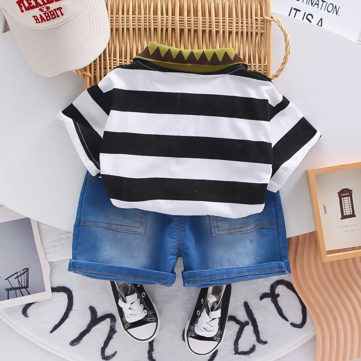 Boys 2Pc Striped Shorts T-Shirt Set Summer 2025 โ feature 8