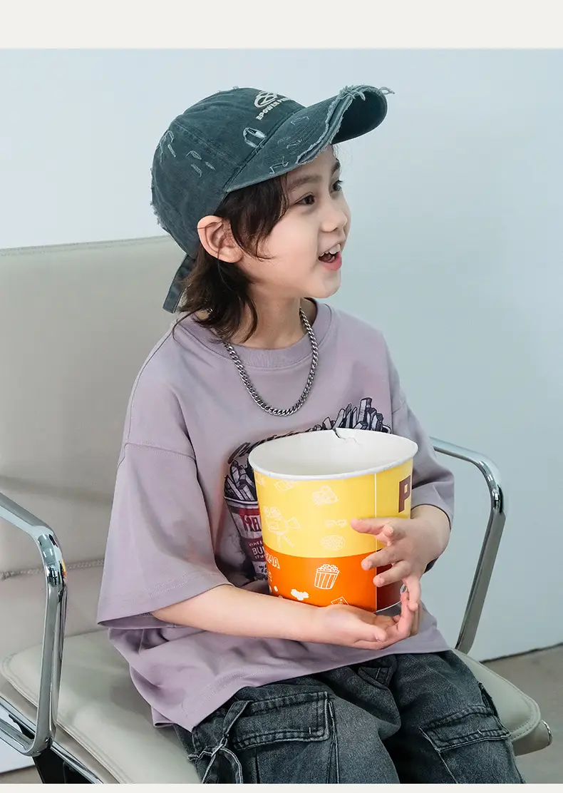 Kids Cartoon T-Shirt Purple Short Sleeve New Arrival — feature 14