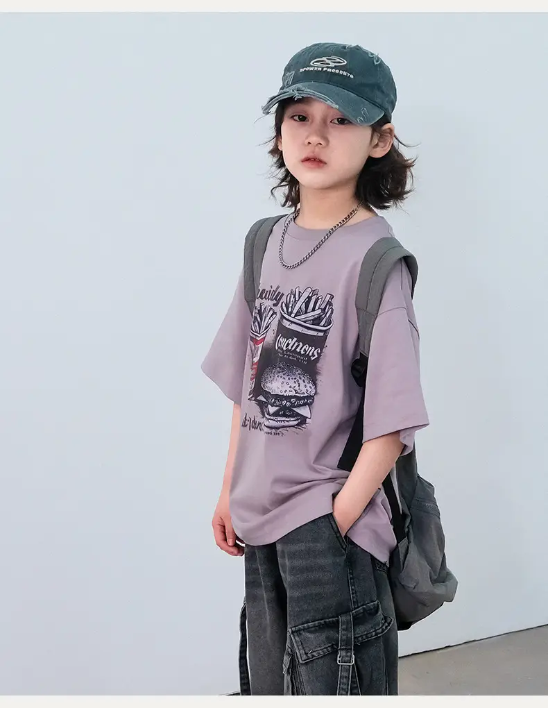 Kids Cartoon T-Shirt Purple Short Sleeve New Arrival — feature 15