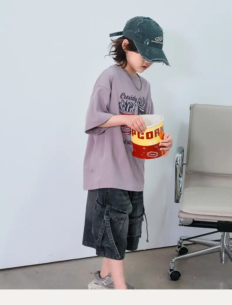 Kids Cartoon T-Shirt Purple Short Sleeve New Arrival — feature 16