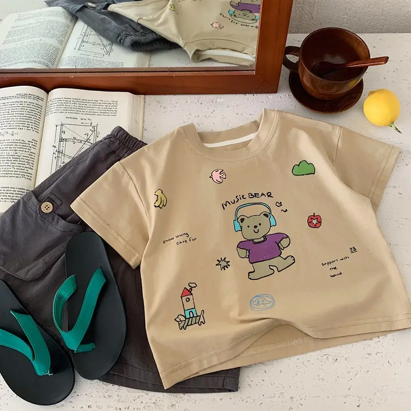 Boys T-Shirt Thin Short Sleeve Cartoon Korean Style 2025 - Image 2