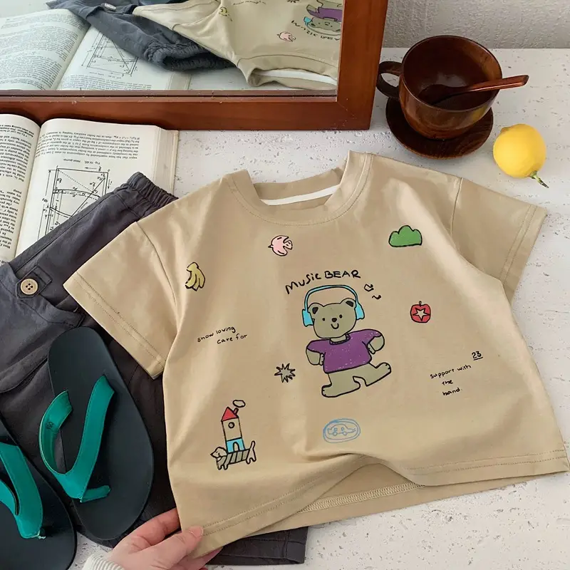 Boys T-Shirt Thin Short Sleeve Cartoon Korean Style 2025 - Image 3
