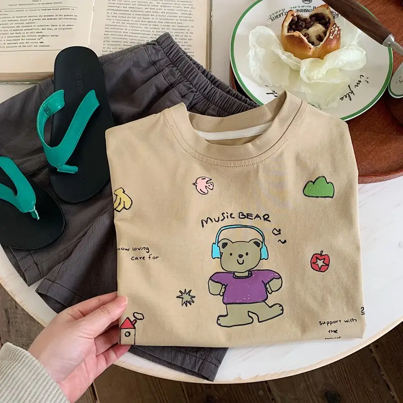 Boys T-Shirt Thin Short Sleeve Cartoon Korean Style 2025 - Image 4