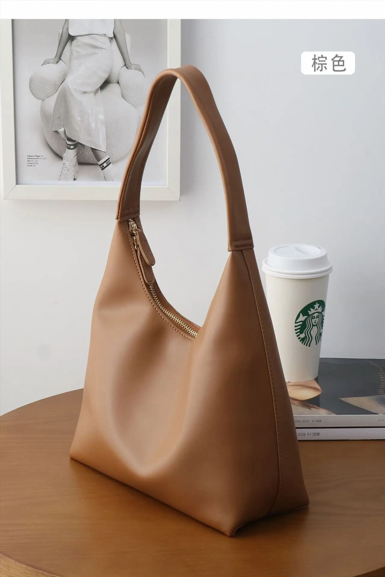 Korean Soft Leather Niche Bag Large Capacity - Image 4