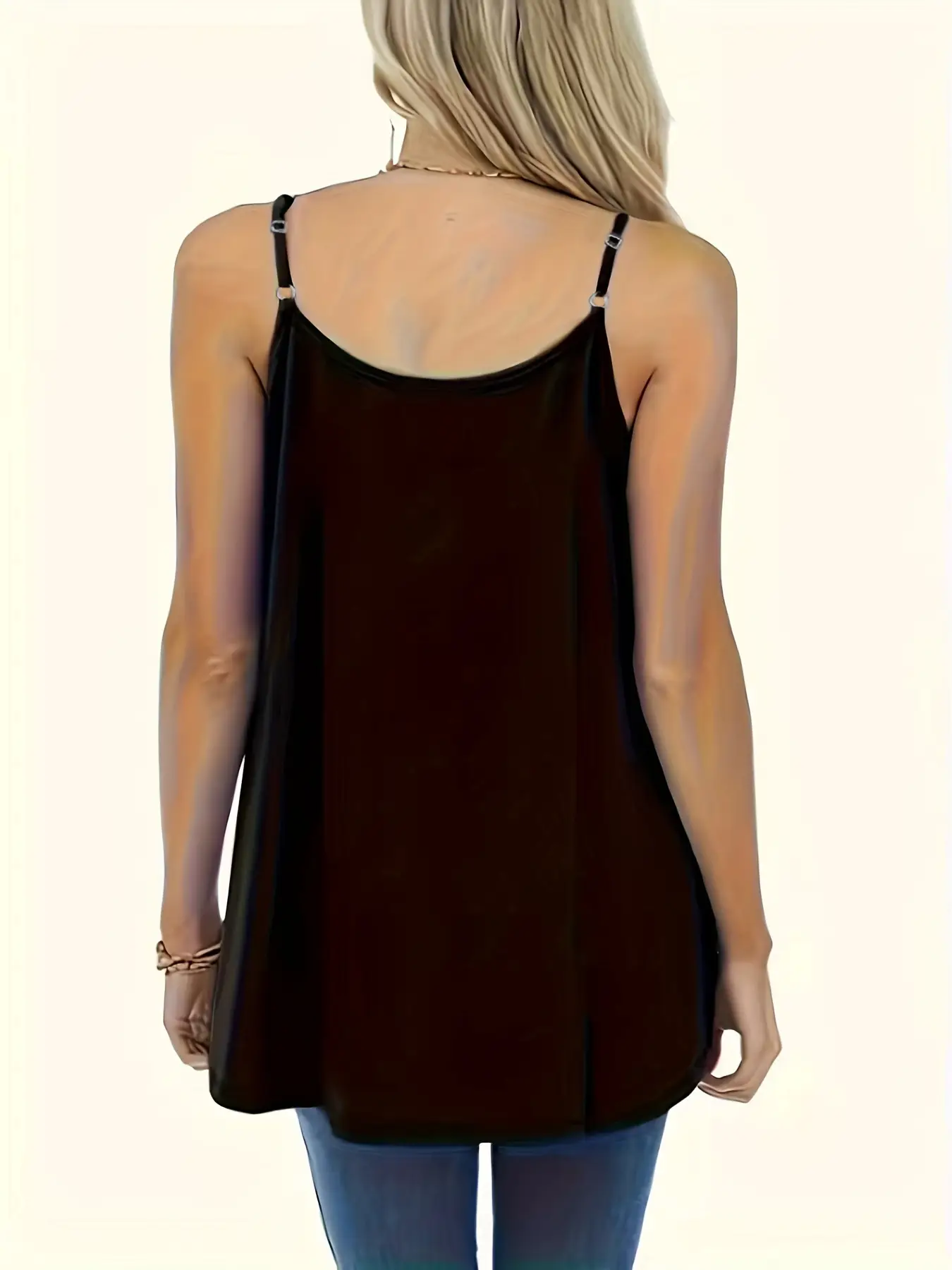 Green Pleated Shoulder Strap Vest for Women — feature 23