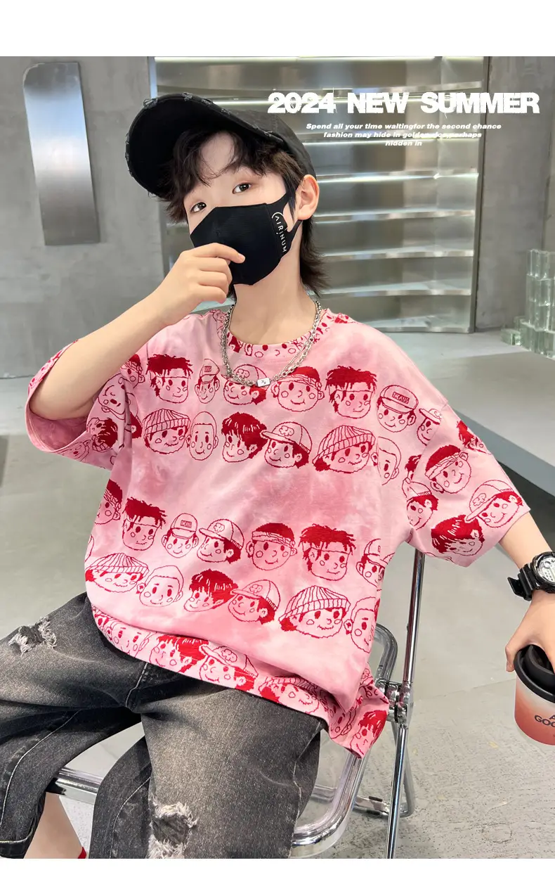 Boys Short-Sleeved T-Shirt 2025 New Kidsren's Summer Clothing Big Kidsren Half-Sleeved Fashionable Summer Korean Style T-Shirt Cartoon Top t — feature 10