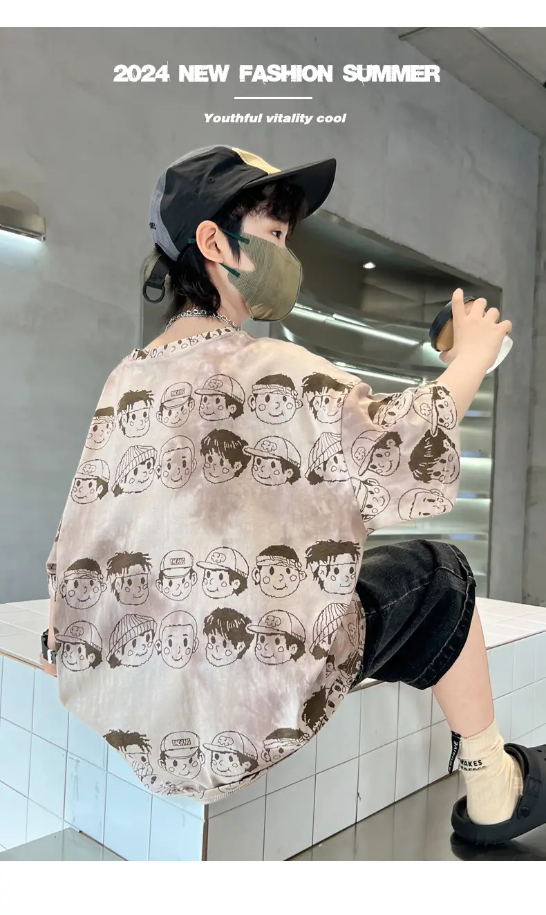Boys Short-Sleeved T-Shirt 2025 New Kidsren's Summer Clothing Big Kidsren Half-Sleeved Fashionable Summer Korean Style T-Shirt Cartoon Top t — feature 11