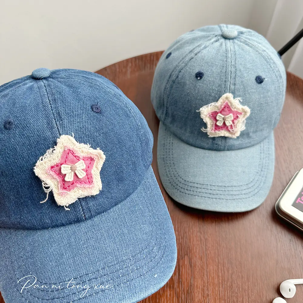 Women Blue Star Embroidered Baseball Cap - Image 4