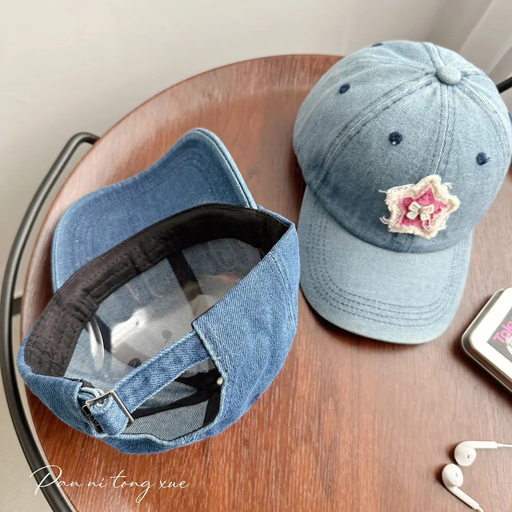 Women Blue Star Embroidered Baseball Cap - Image 6