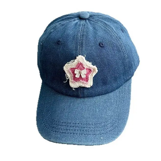 Women Blue Star Embroidered Baseball Cap - Image 7