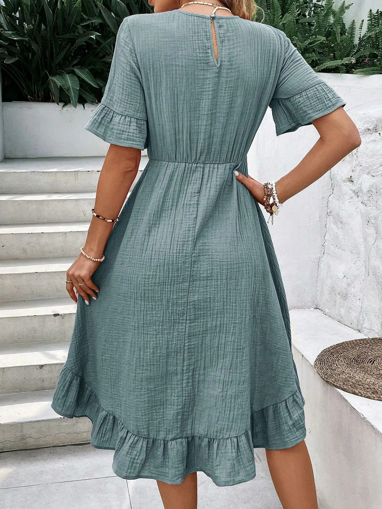 2025 Green Ruffle Dress for Women Loose Casual Summer — feature 13