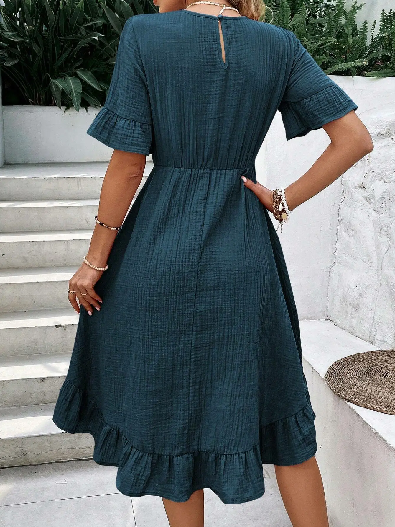 2025 Green Ruffle Dress for Women Loose Casual Summer — feature 21