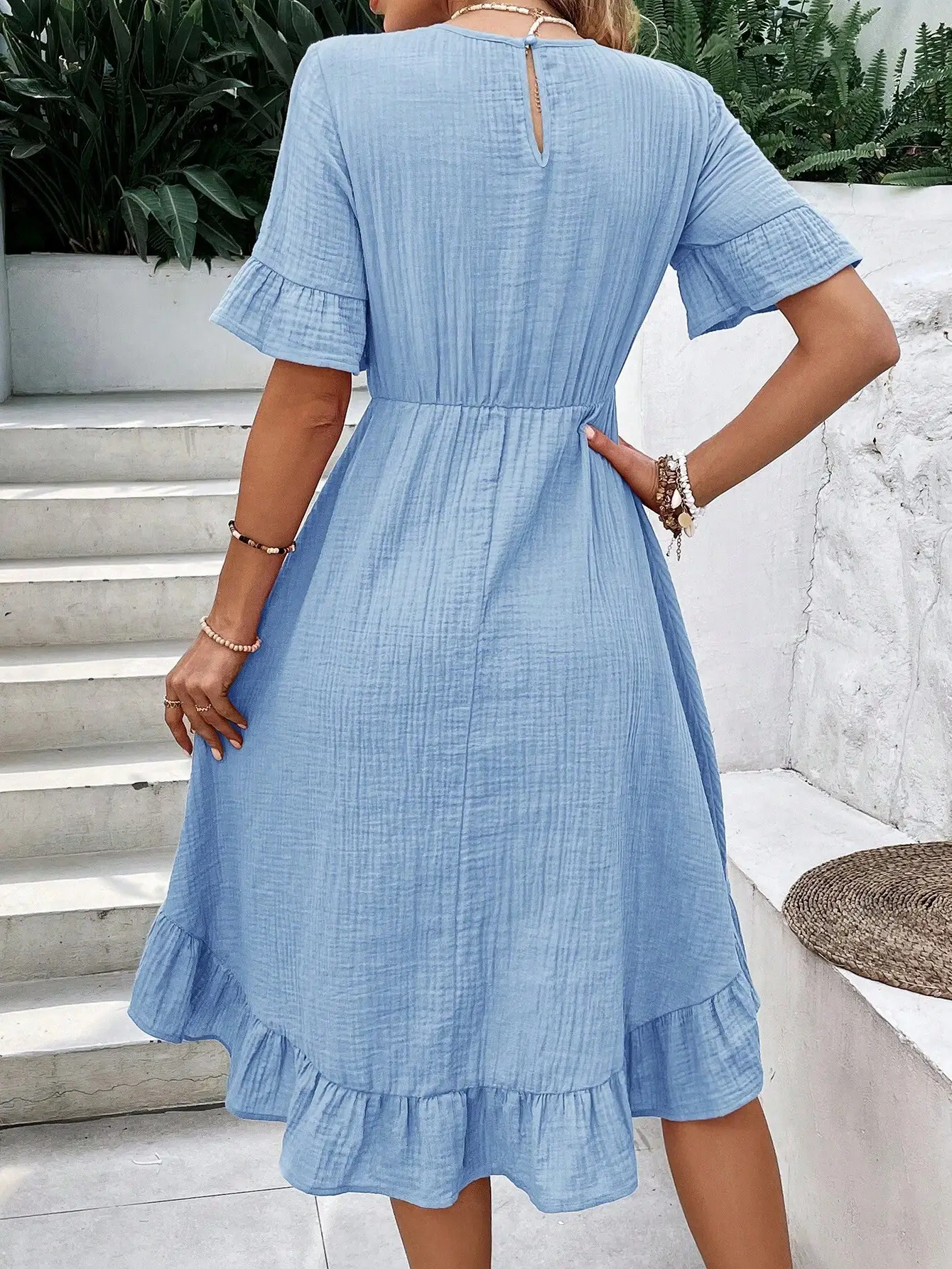 2025 Green Ruffle Dress for Women Loose Casual Summer — feature 8