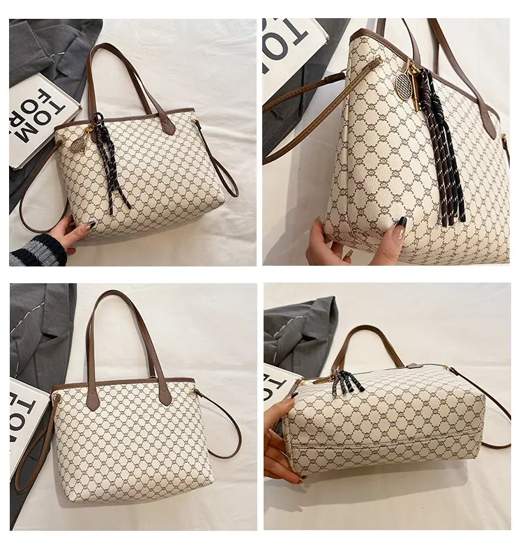 2026 Trendy Tote Bag with Vintage Print & Leather Handles — feature 11