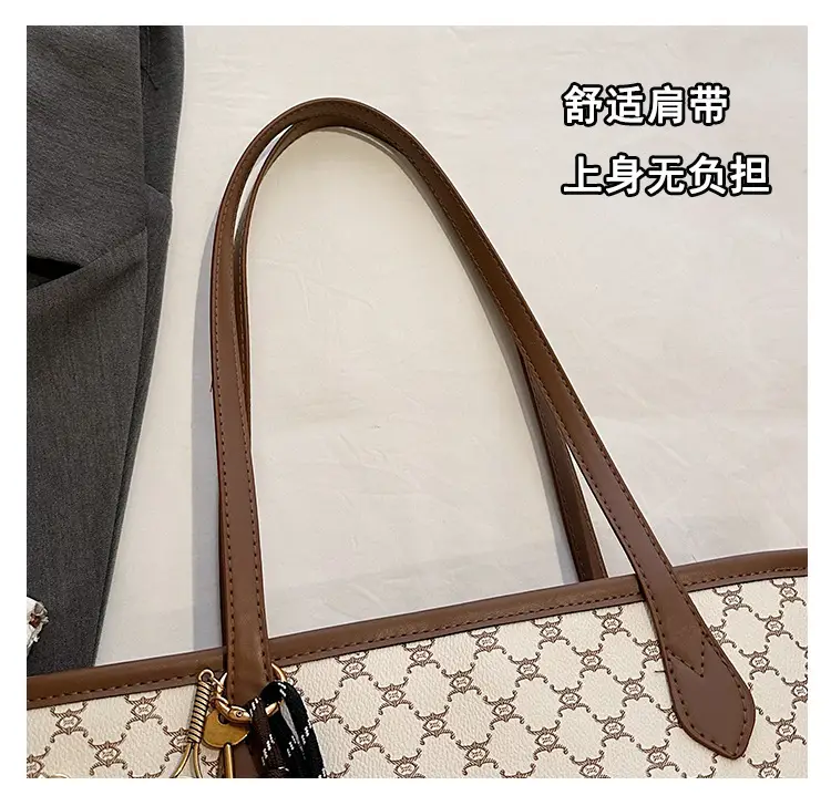 2026 Trendy Tote Bag with Vintage Print & Leather Handles — feature 4
