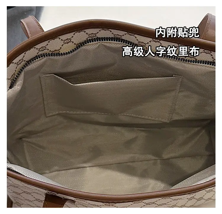 2026 Trendy Tote Bag with Vintage Print & Leather Handles — feature 8