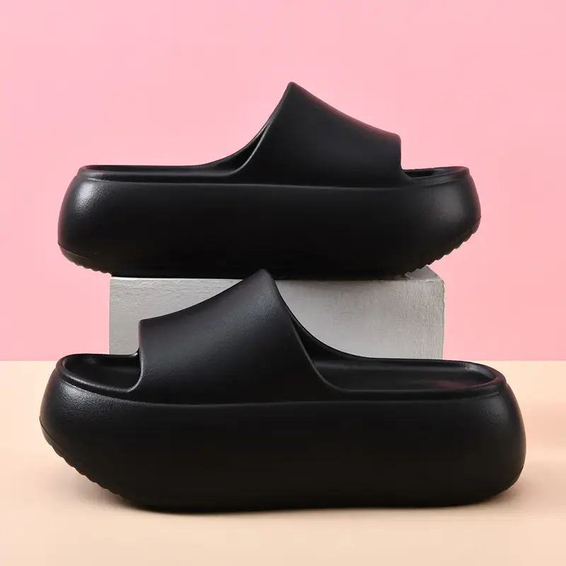 Women Black Thick Platform Slippers Summer - Image 6