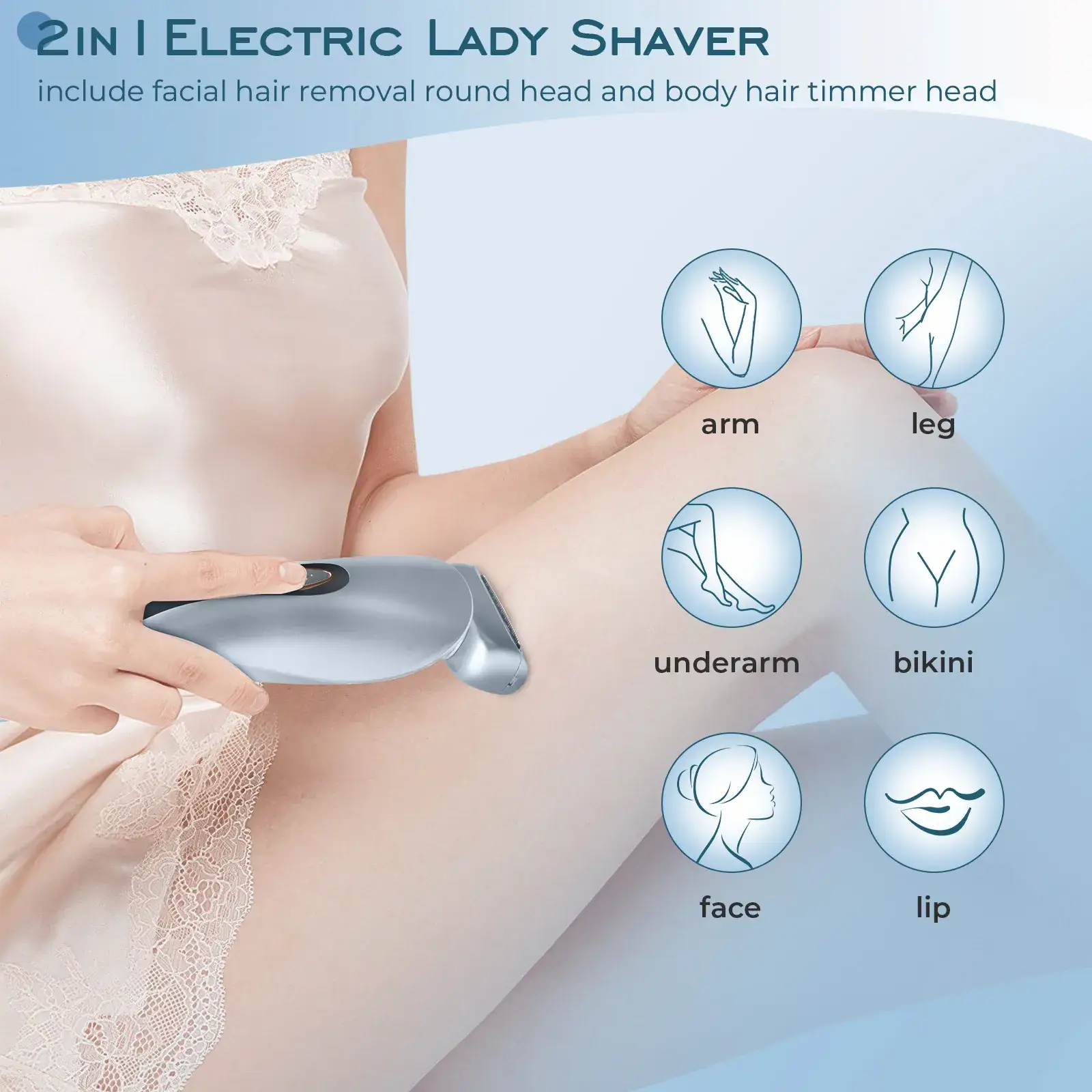 2-in-1 Electric Shaver for Men Women Hair Trimmer — feature 2