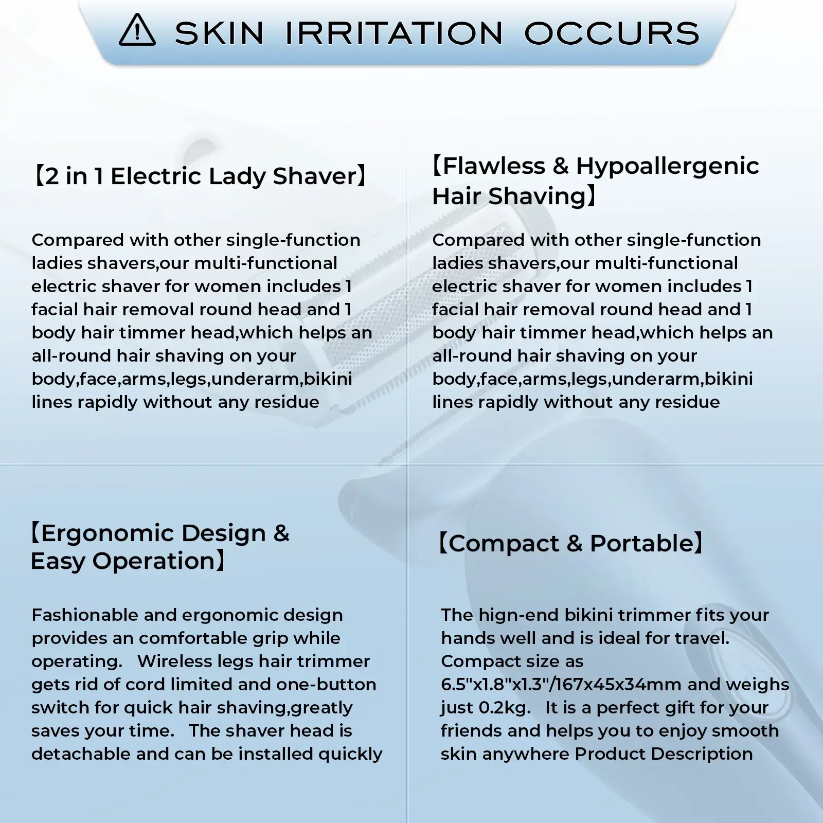 2-in-1 Electric Shaver for Men Women Hair Trimmer — feature 6
