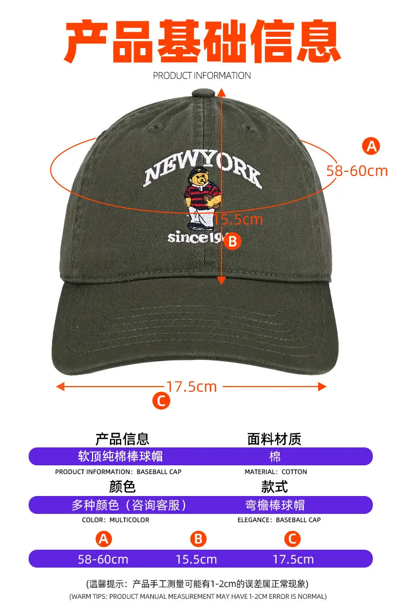 New York Cartoon Cap Black Duckbill Face-Slimming Sunshade — feature 10