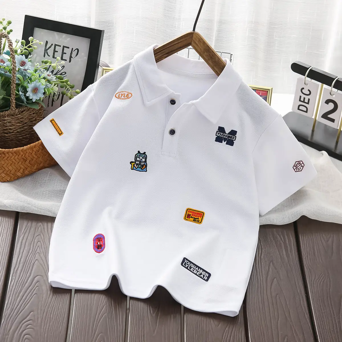 Boys White Short Sleeve Polo T-Shirt Summer 2025 — feature 4