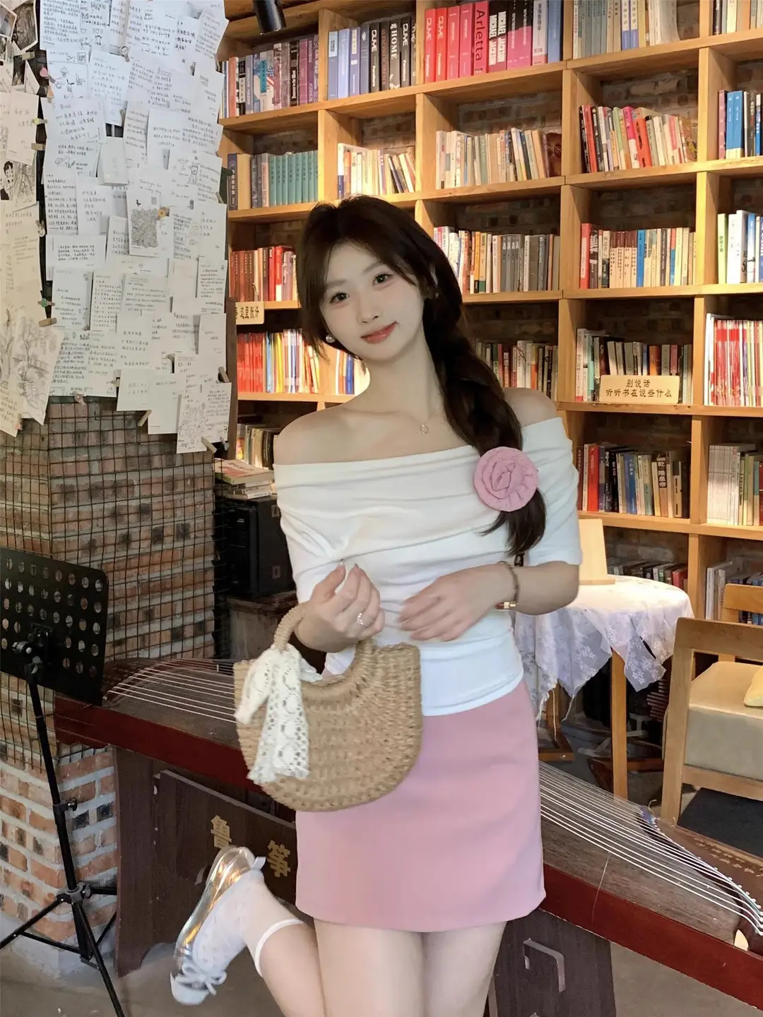 French Style Swing Collar off-shoulder Acetic Acid Top Women's Summer New Silk Short-sleeved T-shirt Pleated Waist Elegant Small Shirt — feature 13
