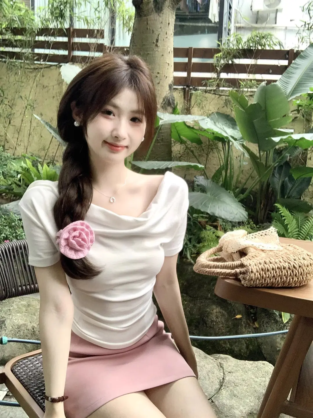 French Style Swing Collar off-shoulder Acetic Acid Top Women's Summer New Silk Short-sleeved T-shirt Pleated Waist Elegant Small Shirt — feature 15