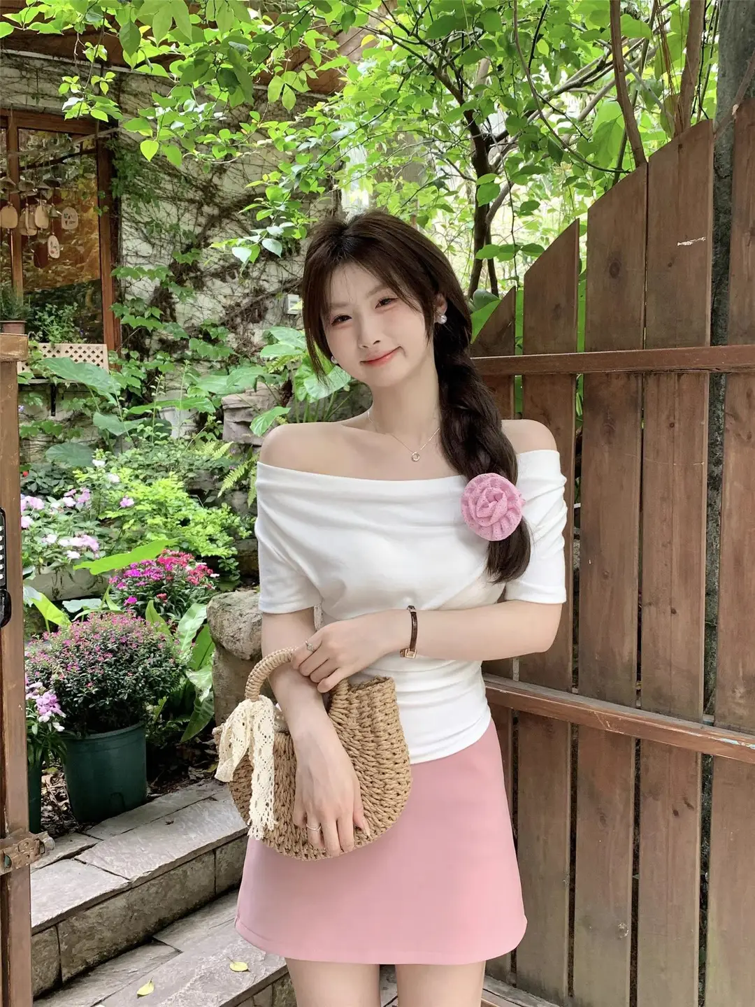 French Style Swing Collar off-shoulder Acetic Acid Top Women's Summer New Silk Short-sleeved T-shirt Pleated Waist Elegant Small Shirt — feature 20