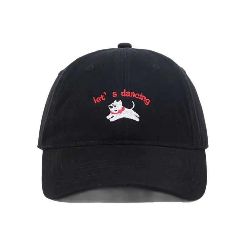 Maroon Embroidered "Let's Puppies" Cap for Girls