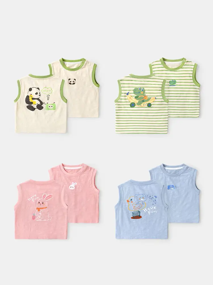 Kaka Panda Boys Vest Sleeveless Baby Girls Summer Wear - Image 7