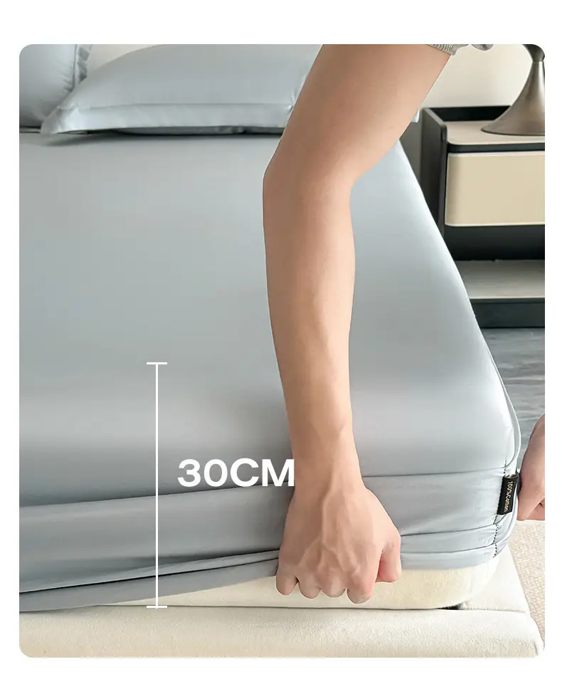 Light Luxury and High-End Feel Long-Staple Cotton Fitted Sheet, Single Piece, All-Cotton Mattress Protector, Pure Cotton Full-Cover Bed Cover, Bedding Supplies — feature 9
