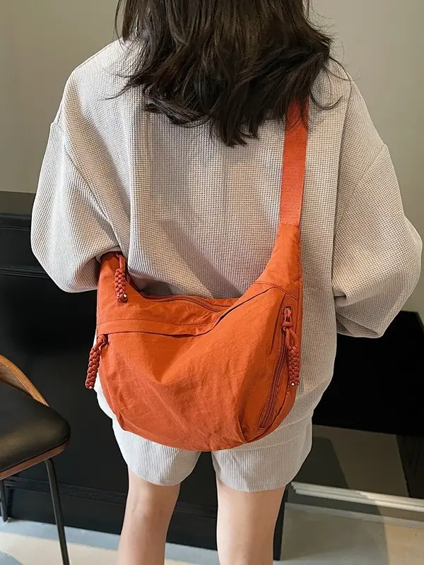 Orange Crossbody Bag for Women 2025 Lightweight Commuter Tote - Image 5