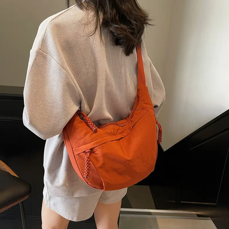 Orange Crossbody Bag for Women 2025 Lightweight Commuter Tote - Image 4