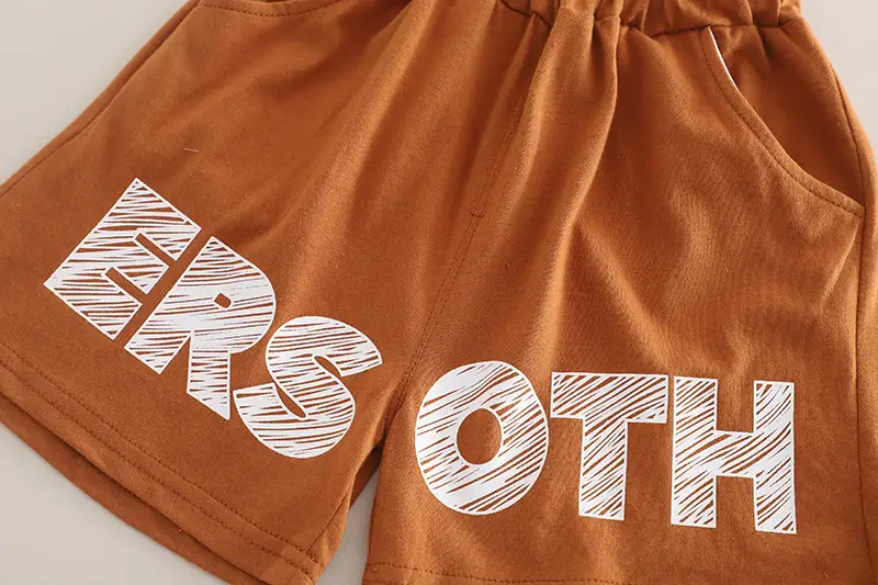 Yihao Kids' Brown Printed Two-Piece Summer Suit for Boys — feature 22