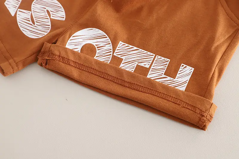 Yihao Kids' Brown Printed Two-Piece Summer Suit for Boys — feature 26