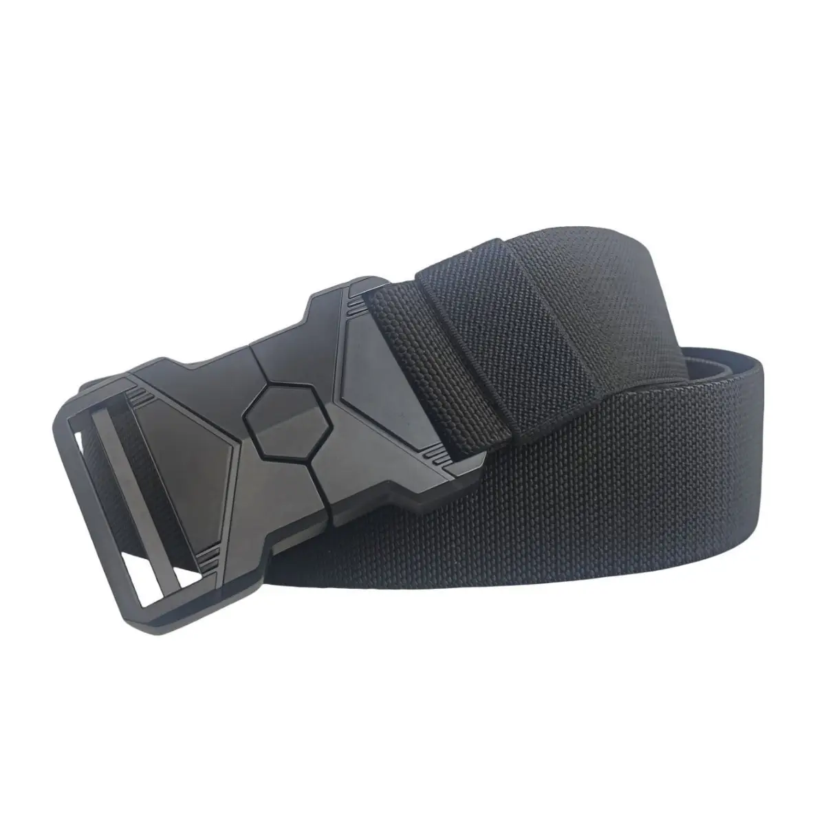 Men's Gold Mesh Elastic Belt with Black Buckle